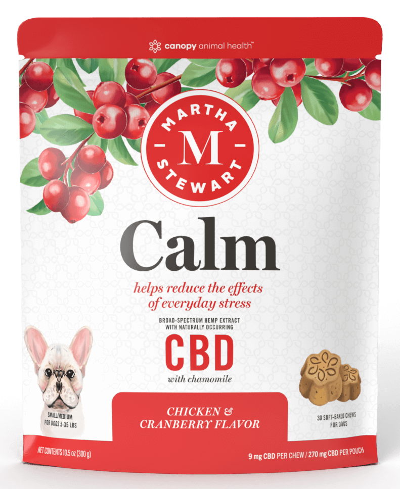 10396d07f7670638e4b3cf9208d2efff.png Martha Stewart CBD Calm Chicken and Cranberry Flavor Soft Baked Chews - Image 1