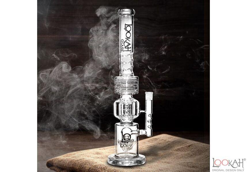 725ff01966e7724711317424bc2263f.jpg 21.5" LOOKAH Spiral Honeycomb Chandelier Bong - Image 1