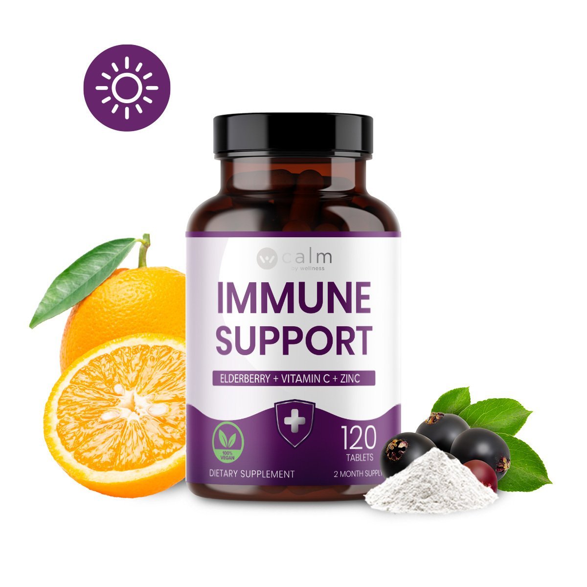 736962_CBW-Immune-Support-Capsules-Amazon-thumbnails-1_062520.jpg Calm By Wellness - Immune Support Supplement - Image 1