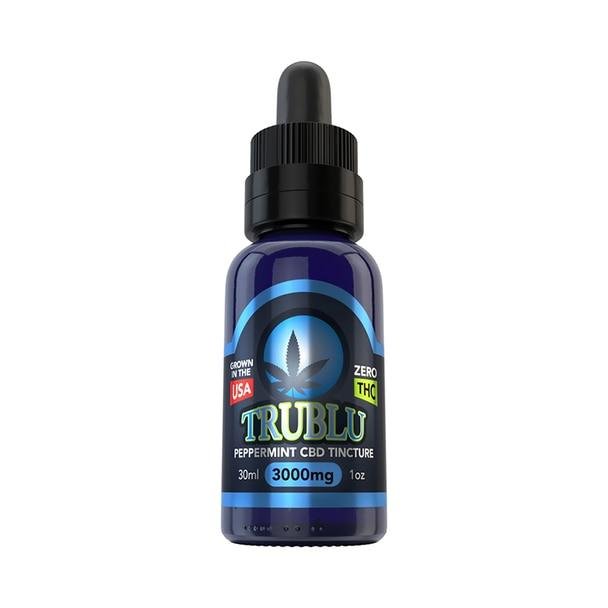 BMH_TRUBLUE_Pepermint_3000mg_Hero__80334__11724.1562259173.jpg Blue Moon Hemp - CBD Tincture - Tru Blu Peppermint - 3000mg - Image 1