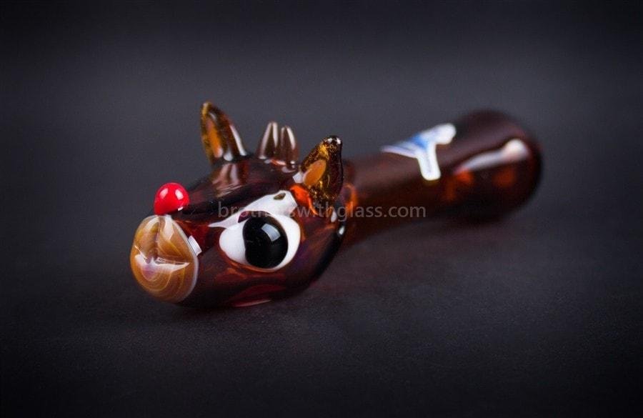 BWG-1226-2_1024x_a35833fb-38be-4a6e-b27a-088ecb90cf5f.jpg Chameleon Glass Holiday Rudolph Hand Pipe - Image 1