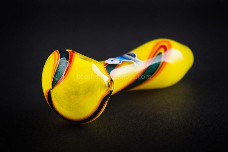 BWG-442Y-2_1024x_7fefde58-3d2f-45d2-b988-4a6254860143.jpg Chameleon Glass Dichro Deviant Frit Hand Pipe - Yellow - Image 1