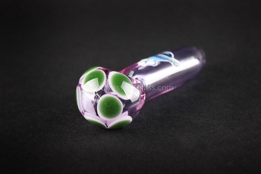 BWG-CG222AP-2_1024x_b33445a0-052e-4843-b9d0-fae23d16f933.jpg Chameleon Glass Double Dot Hand Pipe - Amethyst Purple - Image 1