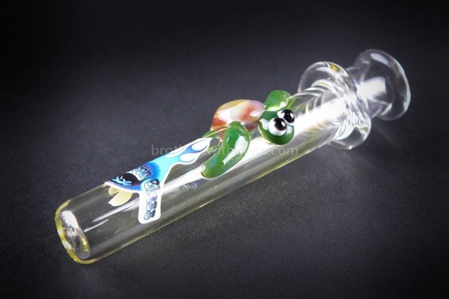 BWG-CG26T-2_1024x_d47091a3-ca9d-4c28-a16a-063818afa172.jpg Chameleon Glass Pond Life Chillum Hand Pipe - Baby Turtle - Image 1
