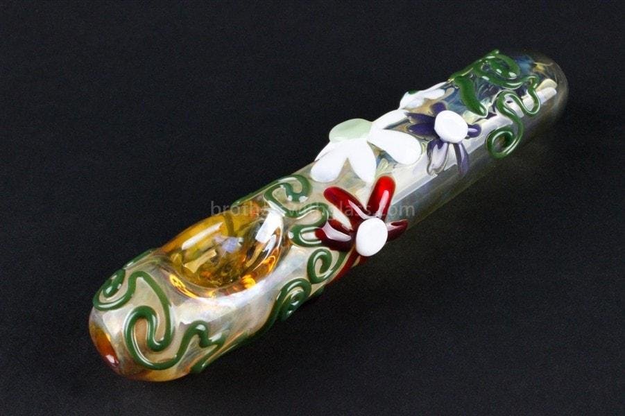 BWG-CG500CC-2_1024x_23284816-1ea0-4f33-83b1-36dae62bbefa.jpg Chameleon Glass Flower Power Steamroller Glass Pipe - Fumed - Image 1