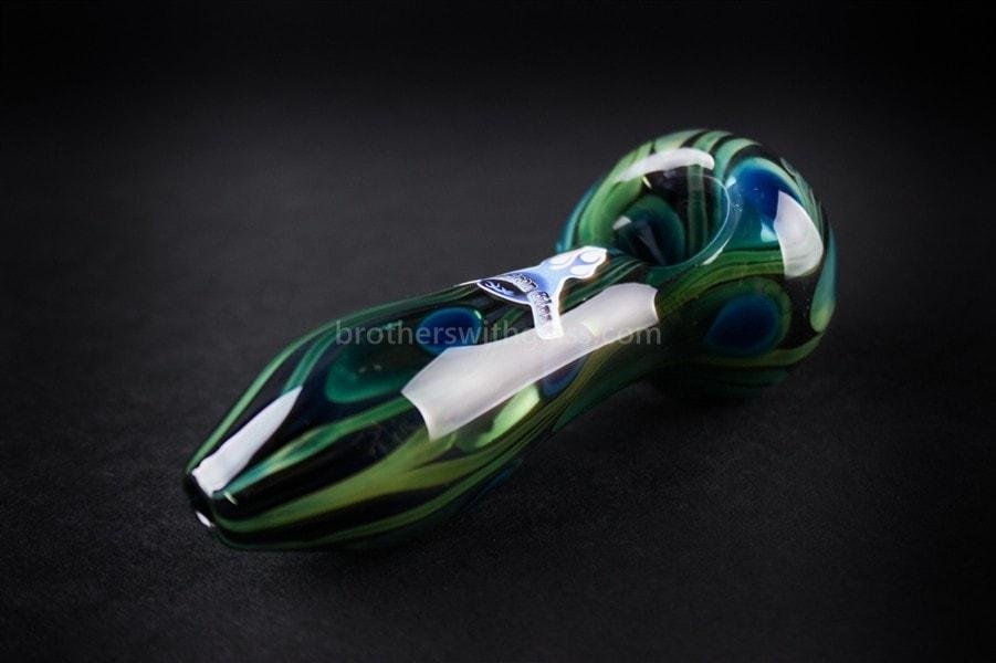 BWG-CG678P-2_1024x_2d2f1c96-bc5a-497d-bfa5-6ac75432e32c.jpg Chameleon Glass Safari Series Hand Pipe - Peacock - Image 1