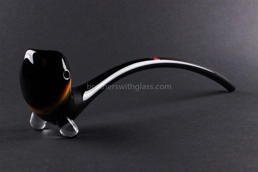 BWG-HG2-2_1024x_eedba3db-352d-45e3-bda7-80b2781df6f5.jpg Mathematix Glass 13 In Striped Gandalf Hand Pipe - Black and Rasta - Image 1