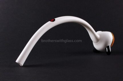 Mathematix Glass 8 In Striped Gandalf Hand Pipe - White and Rasta