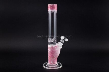 HVY Glass Straight Colored Coil Bong - Pink