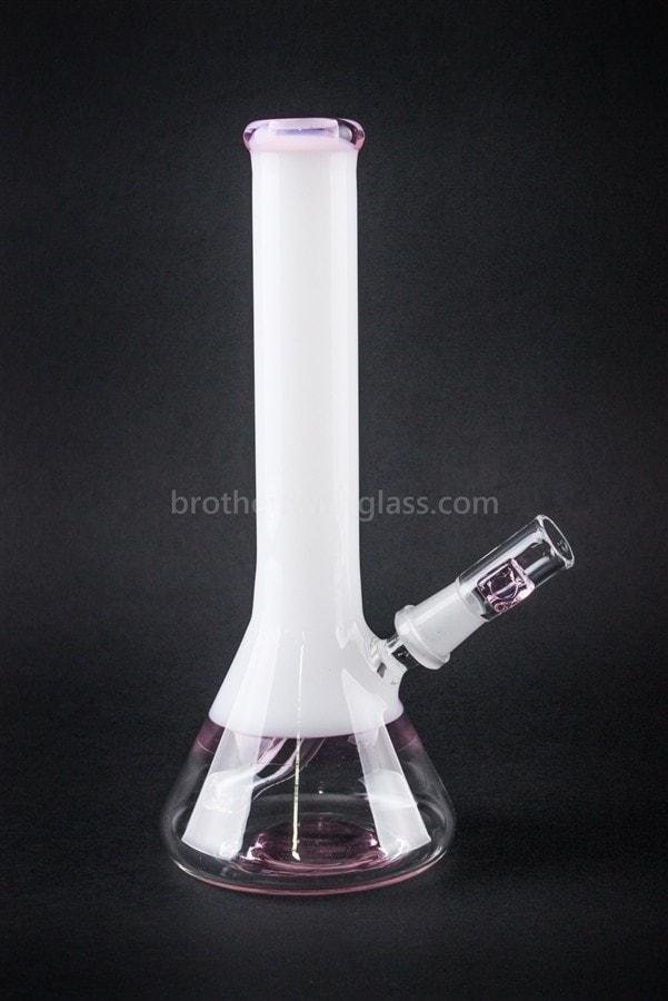 BWG-MGOG36DI-2_1024x_f4bd5134-c43d-4172-a701-e0f8eeb4cbfe.jpg Mathematix Glass 9 inch Classy Beaker Dab Rig - Pink and White - Image 1