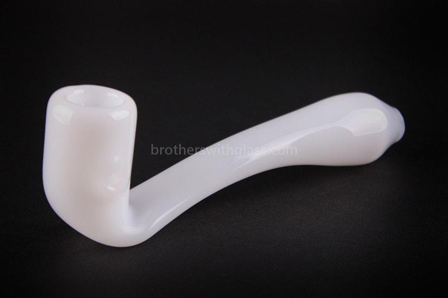 BWG-MMXMX11-2_1024x_751f6459-1fb2-4388-9fed-0568357c29cf.jpg Mathematix Glass Solid Color Sherlock Hand Pipe - White - Image 1