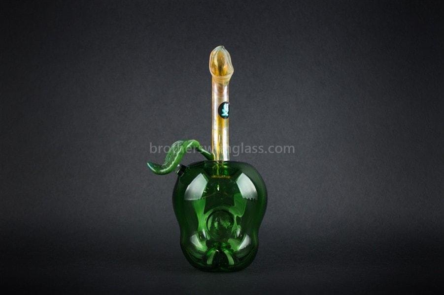 BWG-MXVN181-2_1024x_6ac1d799-2c88-4ebb-b6f5-44f6a33c335d.jpg Mathematix Glass Artistic Green Apple Hand Pipe - Image 1