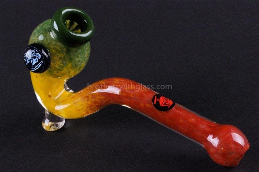 BWG-VN173-2_1024x_50c10207-4b2f-400f-9fe8-1f0fbbdd3112.jpg Mathematix Glass Rasta Frit Laid Back Sherlock Hand Pipe - Image 1