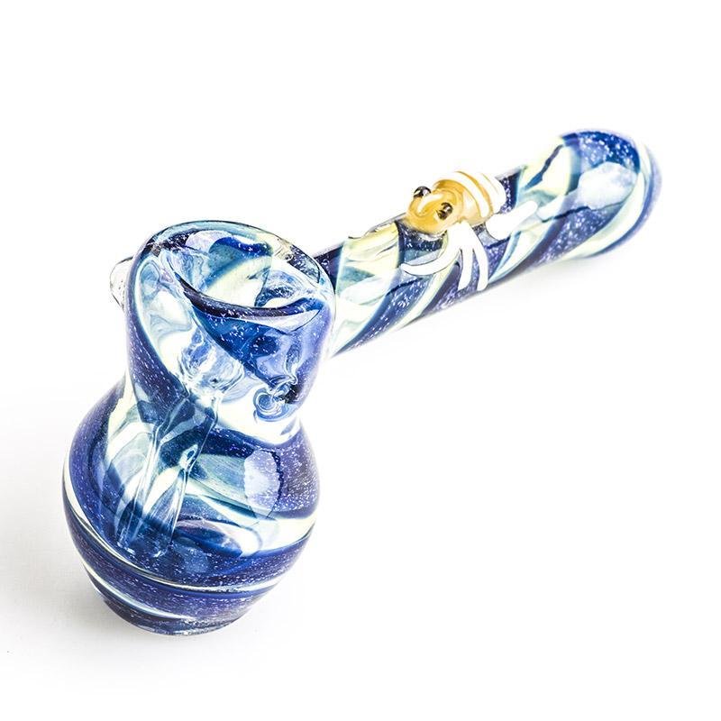 BeePatternGlassHammerBubblerWaterPipeForSaleFreeShipping_1_1024x1024_810ddaa6-ee07-4f44-a7e9-aba91f97f8c7.jpg Bee Pattern Glass Hammer Bubbler - Image 1
