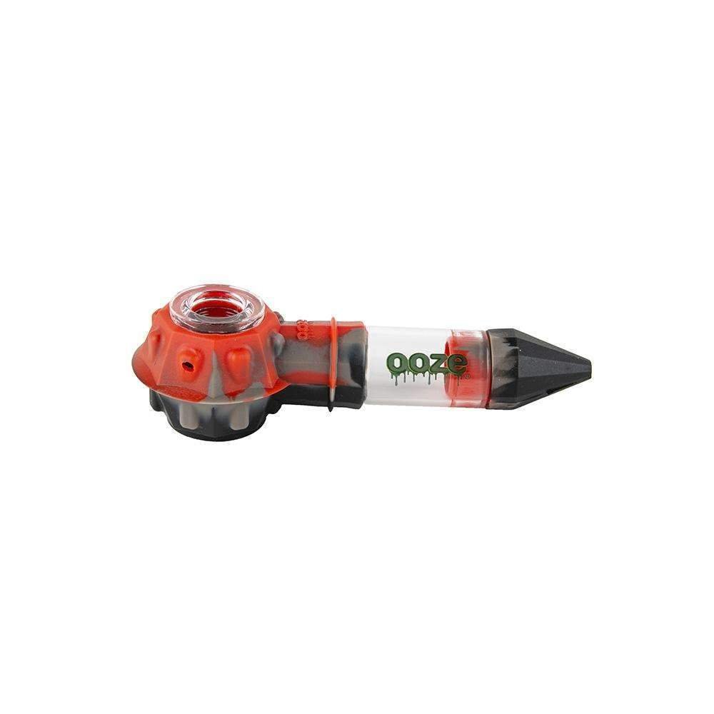 Bowser_Unit_Red_Black_w_Glass_SideRight_sm_1000x_c3a94d66-d0dd-4246-81ea-82bff510e4a4.jpg Ooze Bowser Silicone Glass Pipe - Red / Black / Grey - Image 1