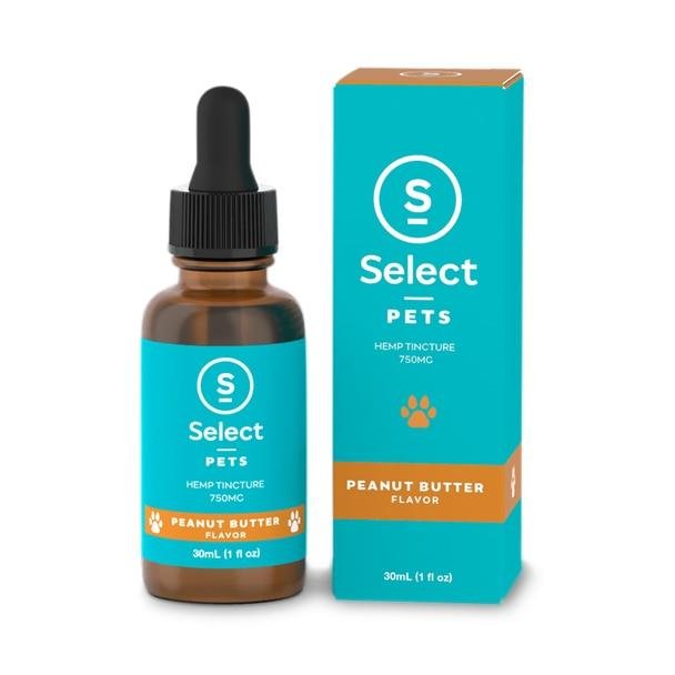 CBD_Pets_Unflavored_4_400x2x__52345__74544.1562258843.jpg Select CBD - CBD Pet Tincture - Peanut Butter - 750mg - Image 1