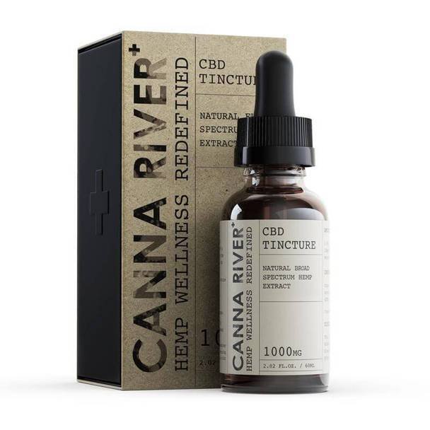 Canna_River_-_Tincture_Natural_1000mg_Box__15098.1570134445.jpg Canna River - CBD Tincture - Broad Spectrum Natural - 1000mg-5000mg - Image 1