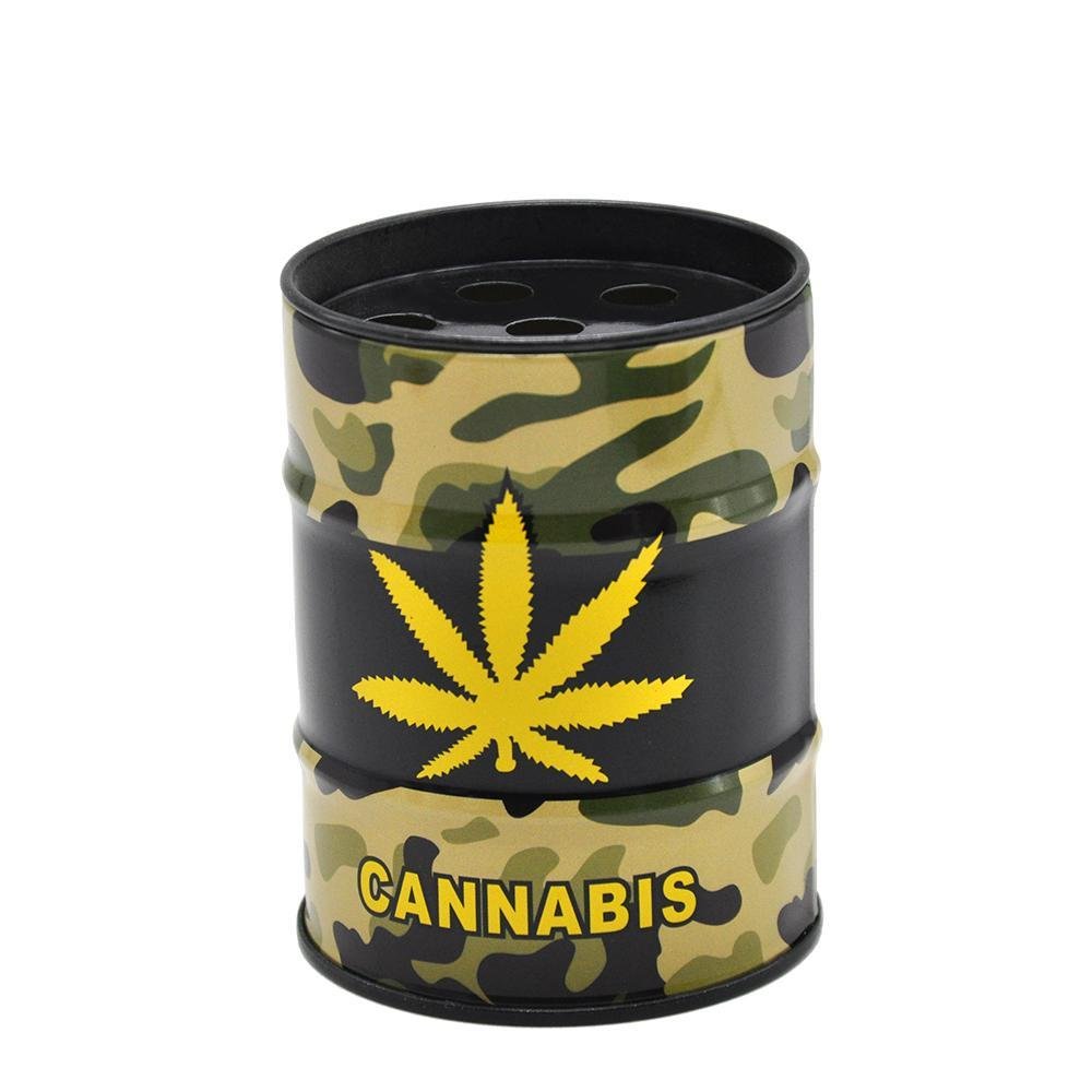 CannabiasLeafOilDrumShapedTinAshtrayForSaleFreeShipping_1024x1024_ccee8dbe-7086-4e00-ad27-05b9d8048a0e.jpg Cannabias Leaf Oil Drum Shaped Tin Ashtray - Image 1