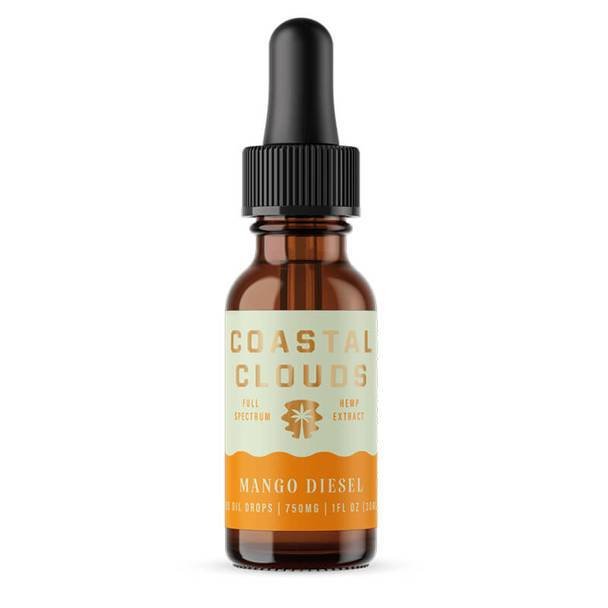 Coastal_Clouds_-_Mango_Diesel__10323.1572974688.jpg Coastal Clouds - CBD Tincture - Full Spectrum Mango Diesel - 750mg-1500mg - Image 1