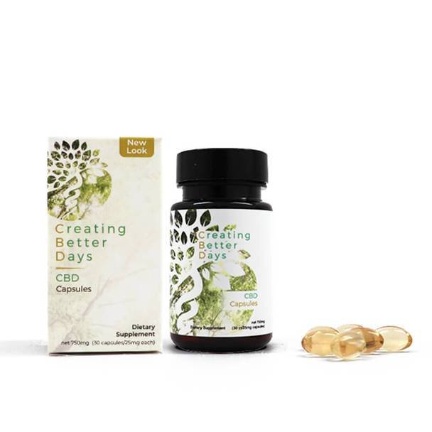 Creating_Better_Days_CBD_-_Gel_Capsules_750mg__38918.1567548995.jpg Creating Better Days - CBD Gel Caps - 30pc-25mg - Image 1