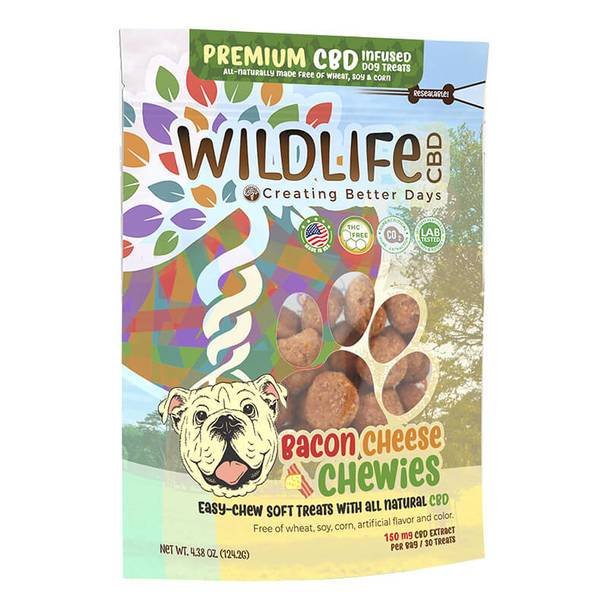 Creating_Better_Days_CBD_-_Wildlife_Dog_Treats_-_Bacon_Cheese_Chewies_150mg__99647.1567542399.jpg Creating Better Days - CBD Pet Treat - Wildlife Premium Bacon Cheese Chewies - 30pc-5mg - Image 1