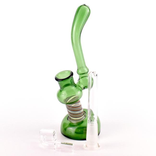 DSC_0348_1200x1200_5c31e011-7dfb-41da-a530-5d2aa8ddde22.jpg USA MADE Green Dab Rig Bubbler Bong with Quartz Banger, Cap and Tool - Image 1