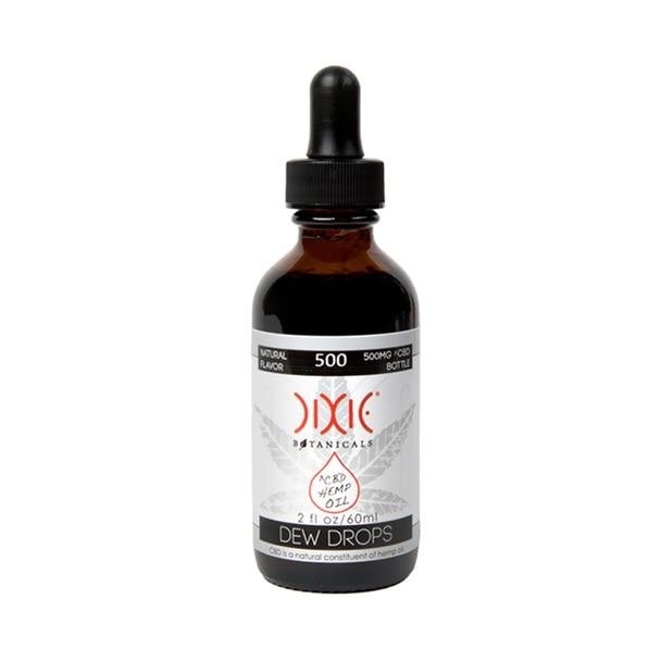Dixie-Dew-Drops-Natural-Front-2oz__38254__27723.1562259200.jpg Dixie Botanicals - CBD Tincture - Natural Flavor 2oz Dew Drops - 500mg - Image 1