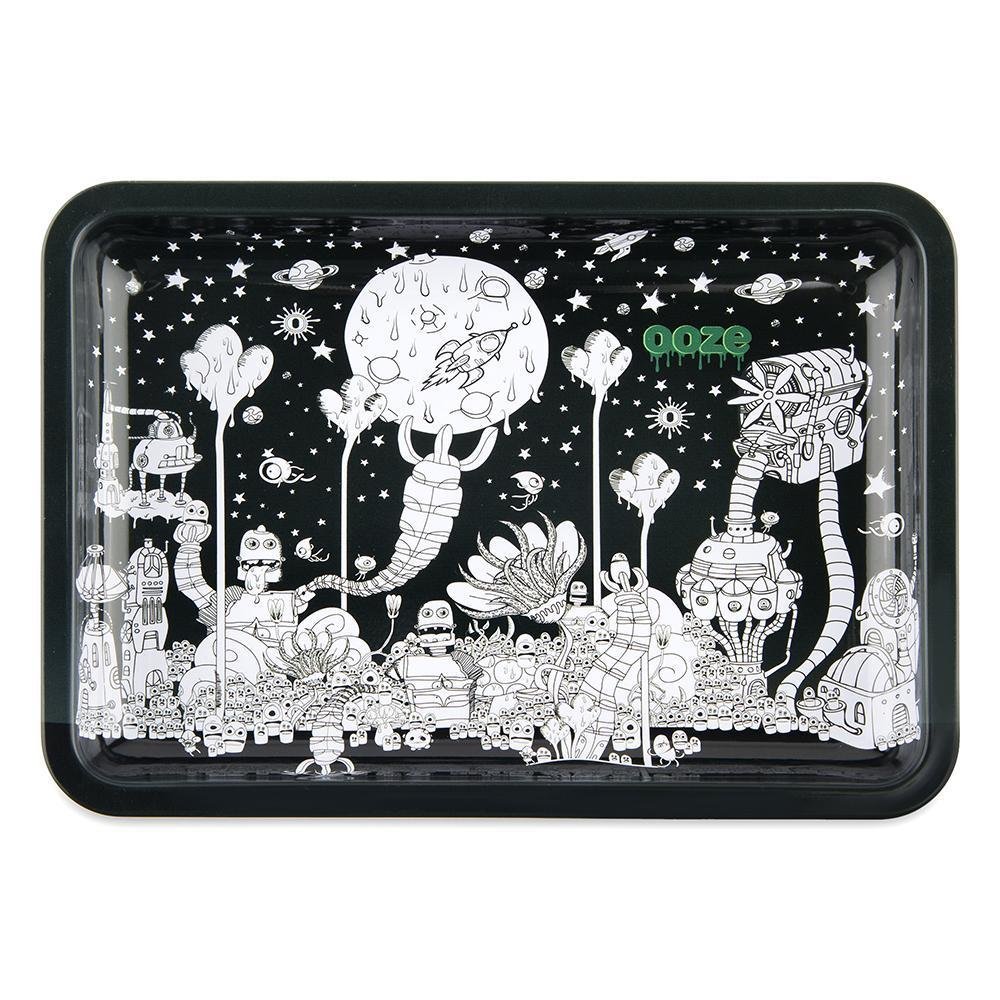 DystopiaRollingTray-Small-OOZ-549-front_1k_1000x_ff8aede0-9cb2-4fdb-b0d5-a6a1fad70991.jpg Ooze Rolling Tray - Metal - Dystopia - Image 1