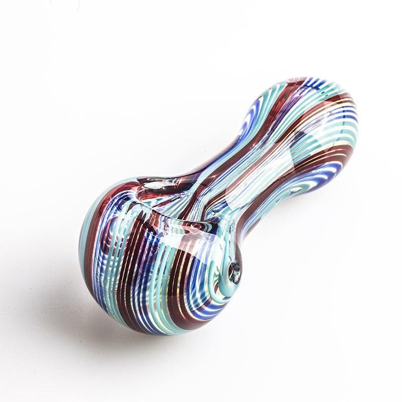 GP-129_01_1024x1024_112fa553-0d5c-4abd-88e7-e15d04c0ae31.jpg Glass Spoon Pipe w/ Stripes - Image 1