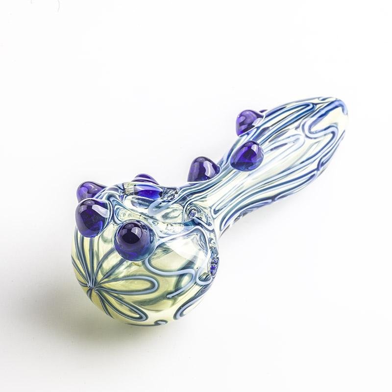 GP-256_01_1024x1024_dc9c4f65-4954-4ec0-976d-a717d1931693.jpg Glass Spoon Pipe w/ Blue Glass Marbles Grip - Image 1