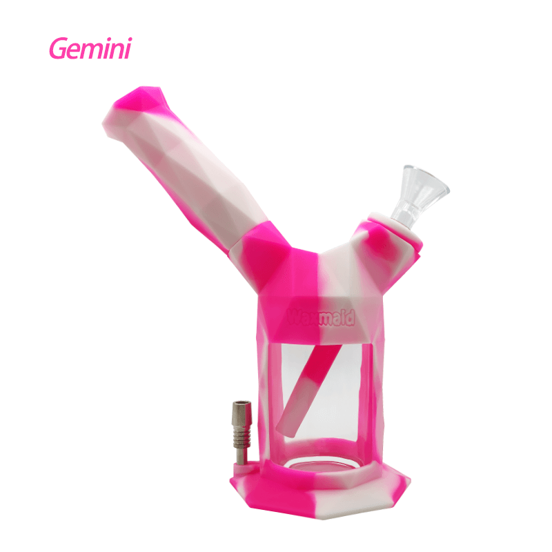 Gemini2-IN-1siliconeglassbubbler_nectarcollector_15_2048x_793d4052-70ac-4c51-9473-928e03c6afe9.png Waxmaid Gemini 2-IN-1 Water Pipe & Nectar Collector - Image 1