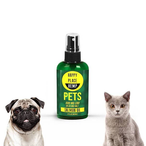 Happy_Place_Hemp_-_Pet_Spray_Salmon_Oil_500mg__70395.1570128294.jpg Happy Place Hemp - CBD Pet Tincture Spray - Salmon Oil - 500mg - Image 1