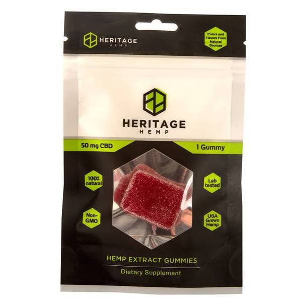 Heritage Hemp - CBD Edible - Gummie Single Pack - 50mg - Image 1
