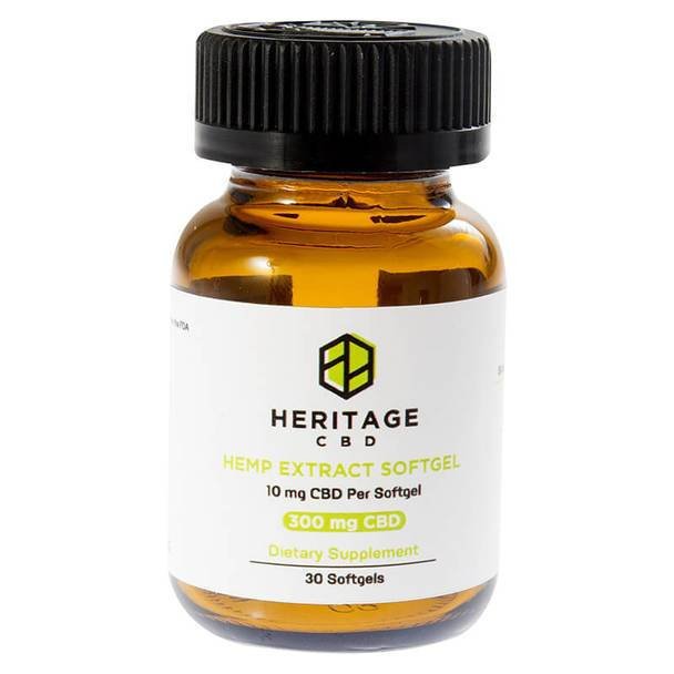 Heritage_Hemp_CBD_-_SoftGels_300mg__70494.1573151032.jpg Heritage Hemp - CBD Soft Gels - 30 Count - 10mg-25mg - Image 1