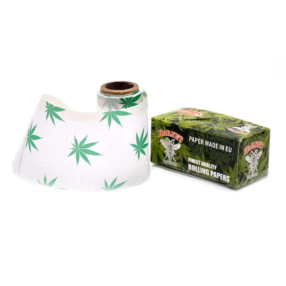 Hornet5mHempleafPatternNaturalRollingPaper5Rolls_3_1024x1024_2112f656-5e17-436c-8045-9af30caeae41.jpg Hornet 5m Hempleaf Pattern Natural Rolling Paper 5 Rolls - Image 1