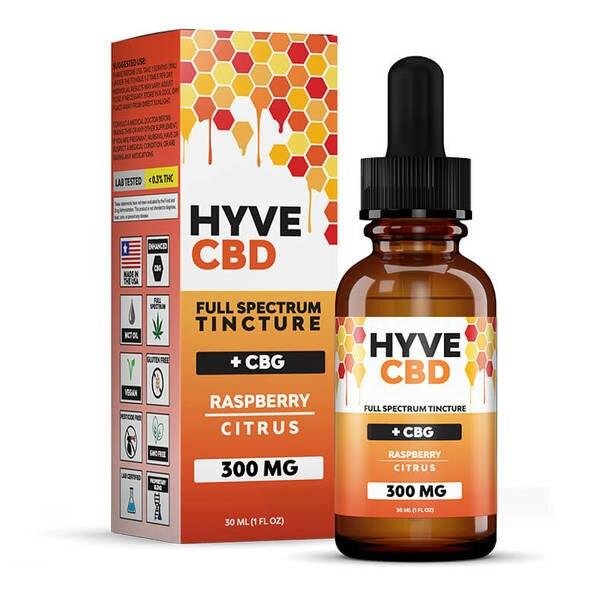 Hyve_CBD_-_Tincture_Raspberry_Citrus_300mg__98706.1581459403.jpg Hyve CBD - CBD Tincture - Full Spectrum Raspberry Citrus+CBG - 300mg-1200mg - Image 1