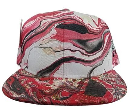 Marbled Adjustable Hat | Red and White