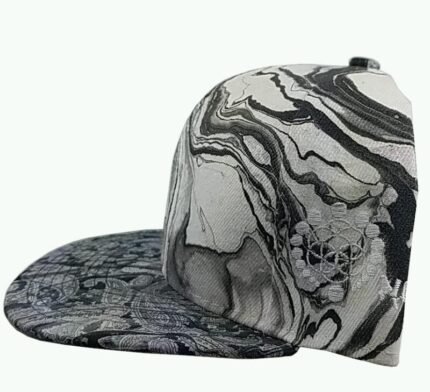 Marbled Adjustable Hat | Black and White