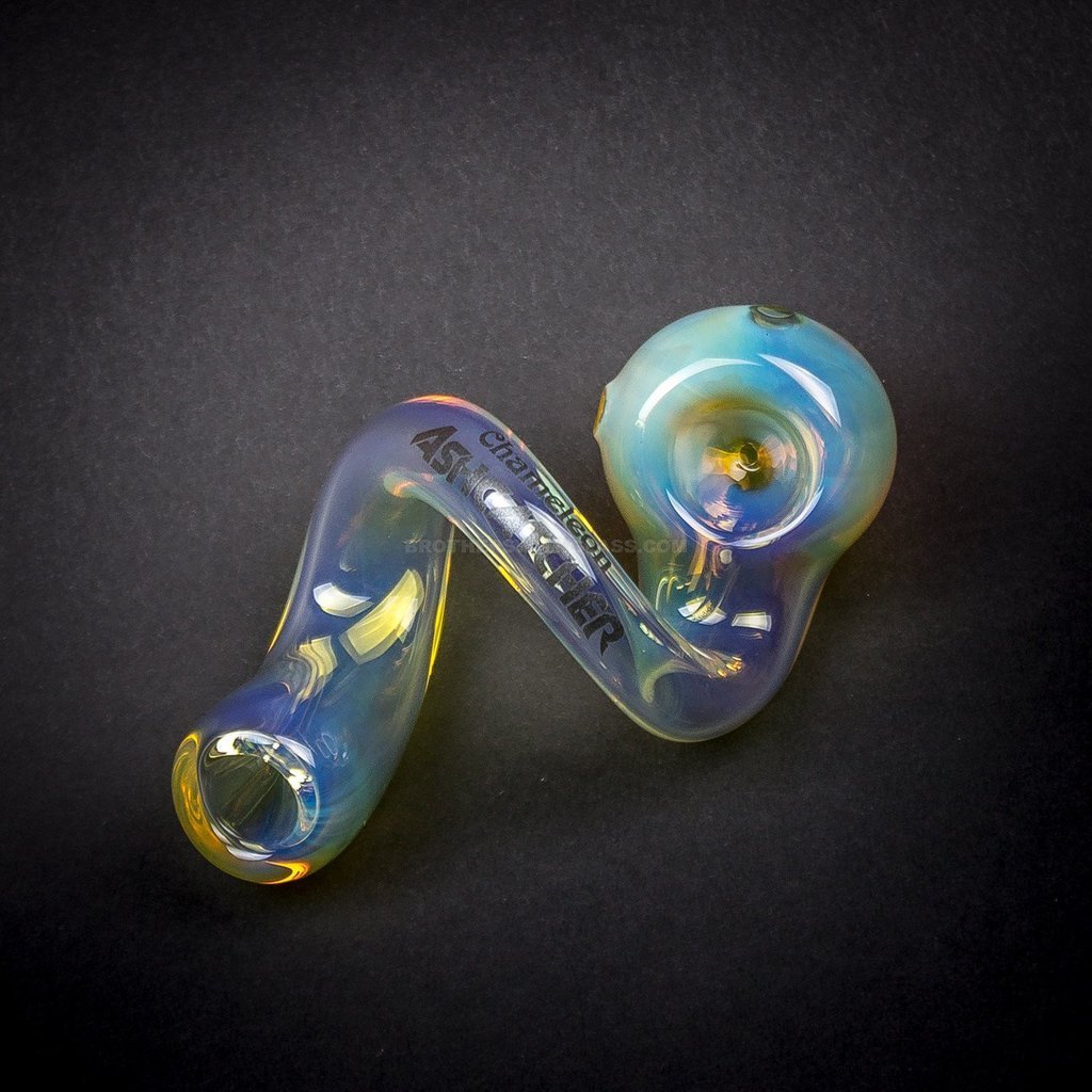 IMG_2344_1024x_ba8cf537-a099-435a-801e-1ecbc2ec2d0e.jpg Chameleon Glass Fumed Ash Catcher Loop D Loop Hand Pipe - Image 1