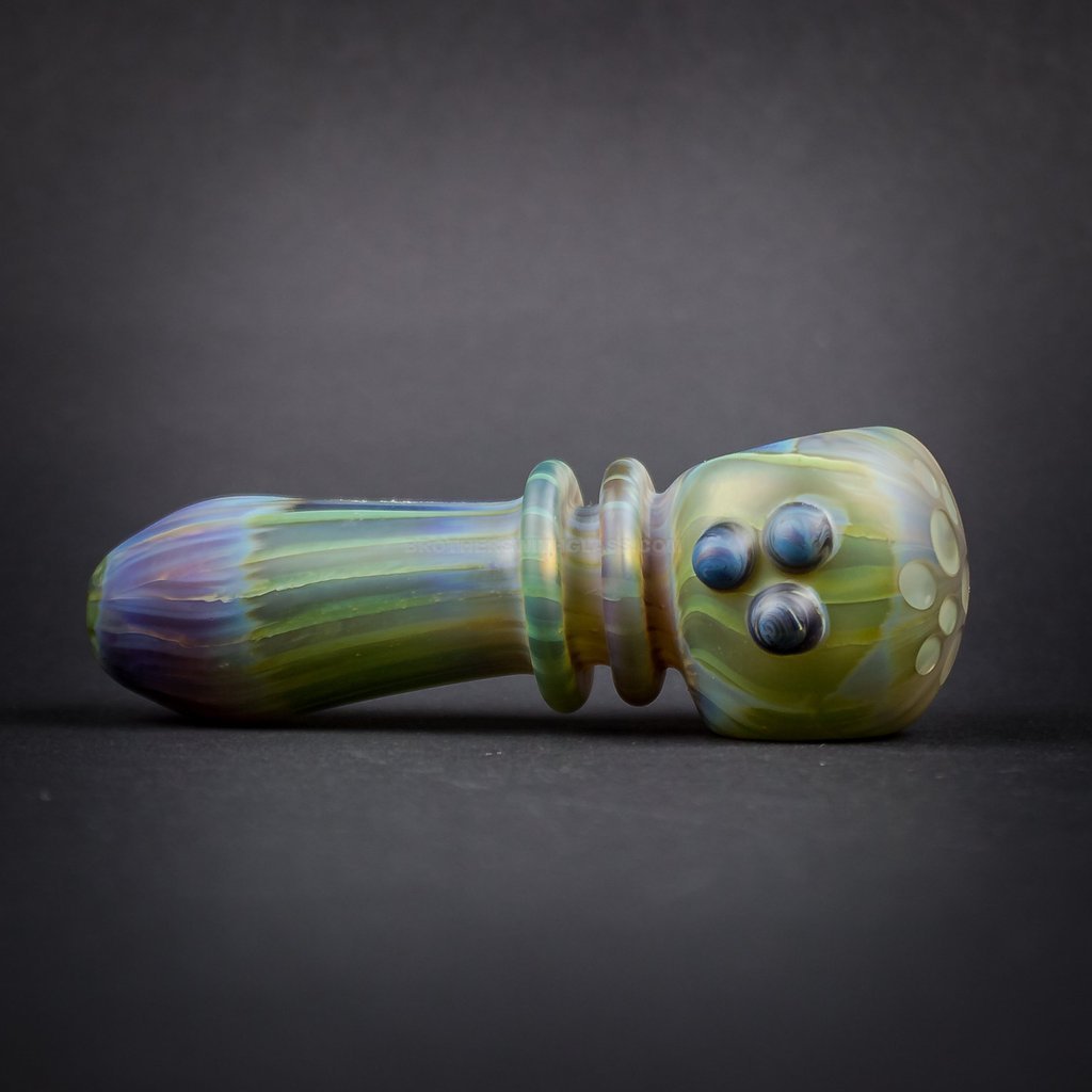 IMG_3197_1024x_0b149951-3532-4f4b-b143-be5a163fc531-1.jpg Chameleon Glass Amazeballs Sandblasted Honeycomb Hand Pipe - Image 1