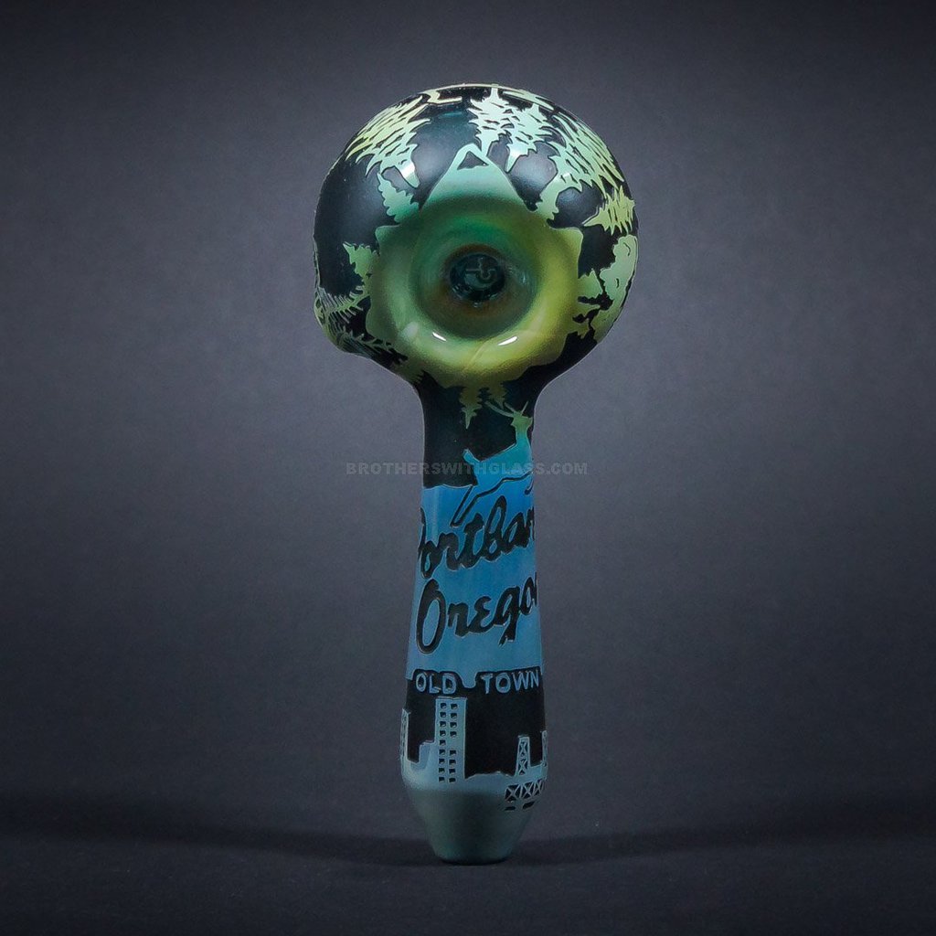 IMG_8516_1024x_9a90abc2-ad6a-41aa-8b5a-76a44e19ff95.jpg Liberty 503 Fumed Sandblasted Hand Pipe - Brothers With Glass - Image 1