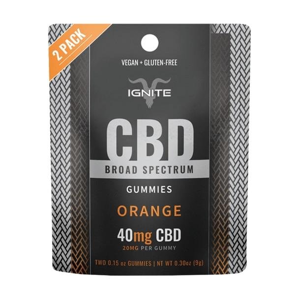 Ignite_-_Edible_-_Broad_Spec_Gummies_Orange_2pk__51210.1591384169.jpg Ignite CBD - CBD Edible - Broad Spectrum Gummies Orange - 20mg - Image 1