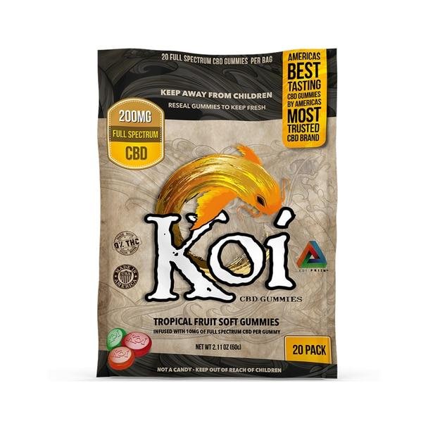Koi-Gummies-Regular-20-Piece-2__38065.1563375387.jpg Koi CBD - CBD Edible - Tropical Fruit Gummies - 10mg - Image 1
