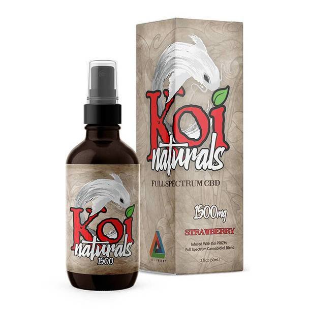 Koi_-_Spray_Strawberry_1500mg__48029.1571352116.jpg Koi CBD - CBD Tincture Spray - Full Spectrum Strawberry - 1500mg-3000mg - Image 1