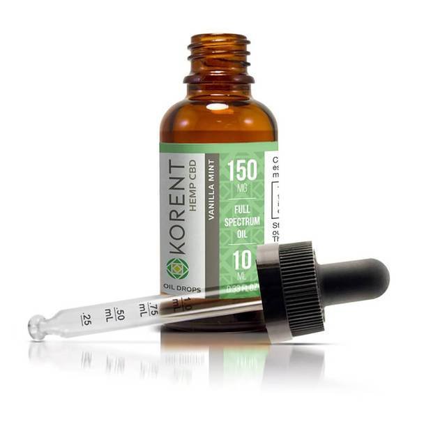 Korent_Hemp_CBD_-_Tincture_Vanilla_Mint_150mg__99904.1570553463.jpg Korent Hemp - CBD Tincture - Vanilla Mint - 150mg-900mg - Image 1