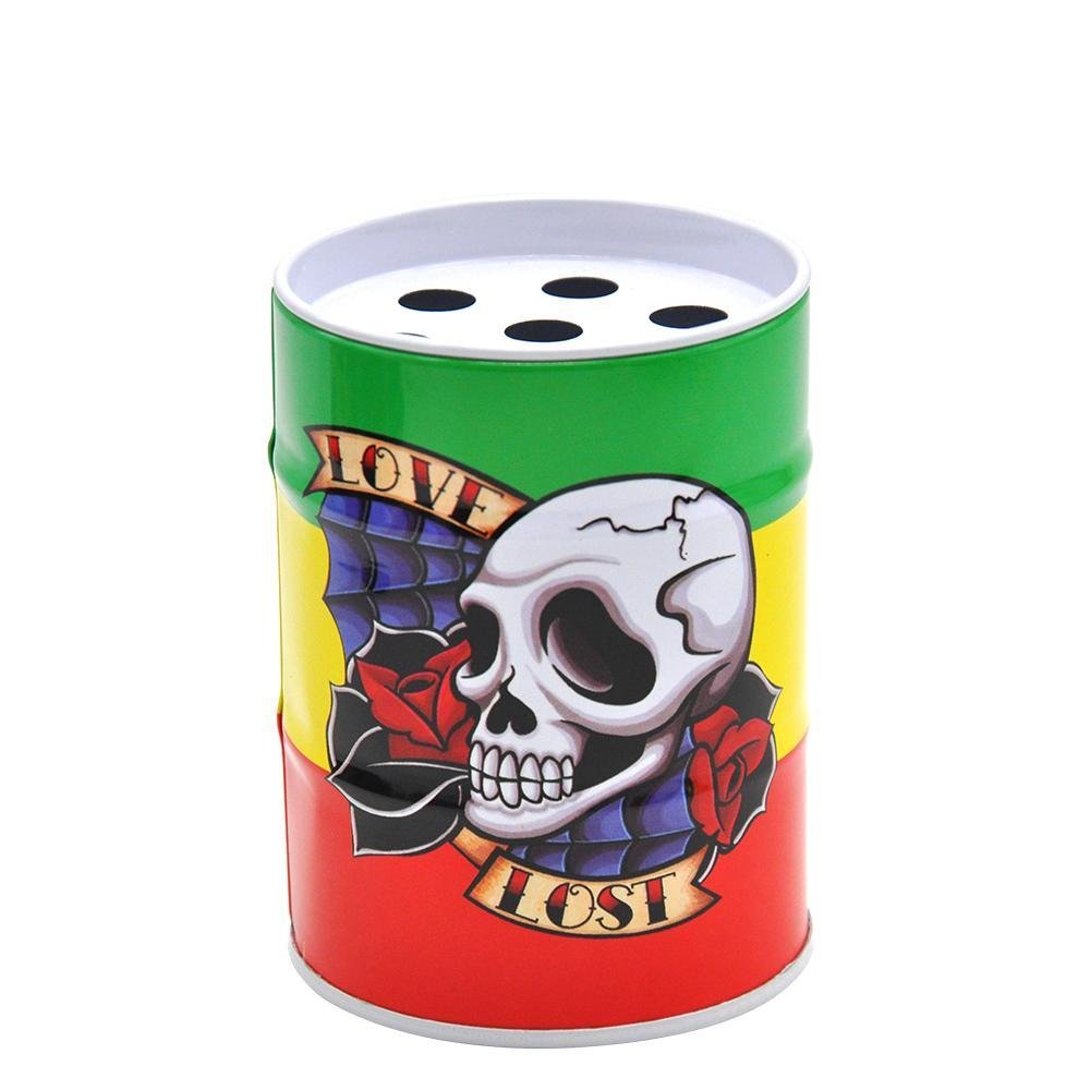 LostLoveSkullOilDrumShapedTinAshtrayForSaleFreeShipping_1024x1024_2472bc4f-13ac-41e2-9ac1-1a4536a3c71a.jpg Lost Love Skull Oil Drum Shaped Tin Ashtray - Image 1