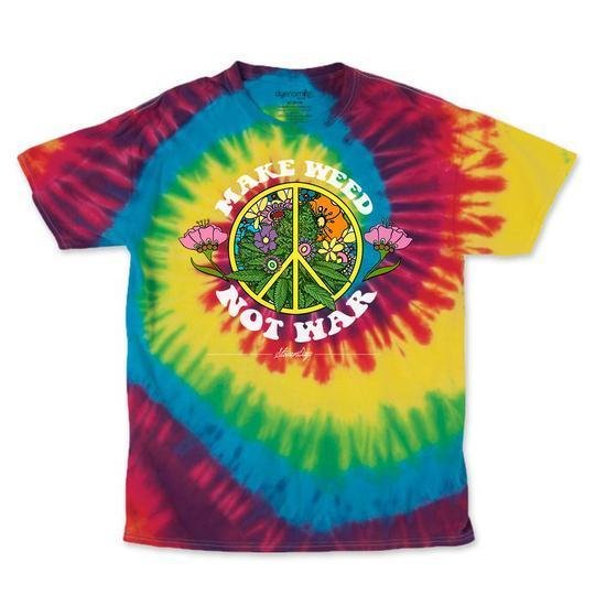 MAKE-LOVE-NOT-WAR-rainbow_540x_1024x_83f77454-a48f-458a-a152-490ce894d224.jpg Men's Make Weed Not War Tie Dye - Image 1