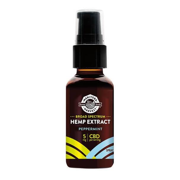 Manitoba_Harvest_-_BSHE_Spray_Peppermint_1__38432.1569610683.jpg Manitoba Harvest - CBD Tincture Spray - Broad Spectrum Hemp Extract Peppermint Spray - 300mg - Image 1