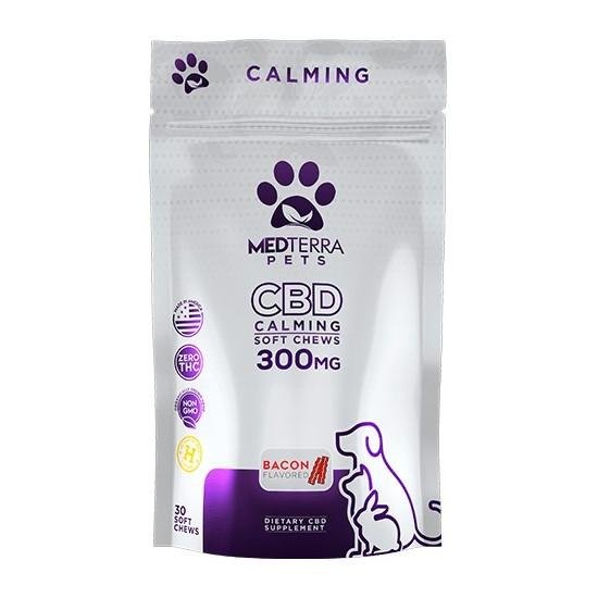 Medterra-cbd-pets-calming-bacon-012509.jpg CBD Calming Chews for Pets 300 mg Bacon Flavor - Image 1