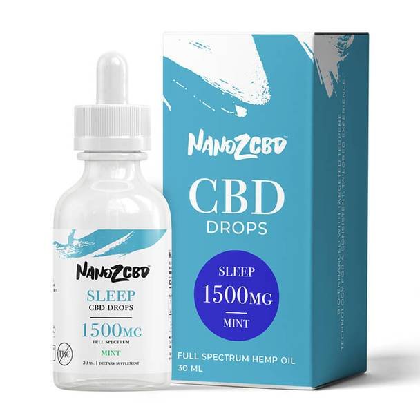 Nano_Z_CBD_-_CBD_Drops_Sleep_Mint_1500mg__64920.1569618928.jpg Nano Z CBD - CBD Tincture - Full Spectrum Mint Sleep Drops - 1500mg - Image 1